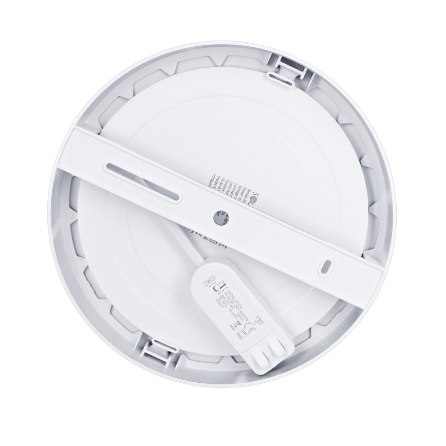 Panou LED 2în1 pentru montaj aparent/încastrat, 18W, 230V, 3000/4000/6000K, Ø 22,5 cm, IP54, argintiu