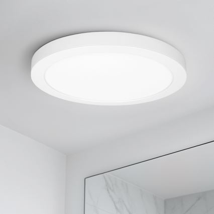 Panou LED aplicat/încastrat 2-în-1, 18 W, 230 V, 3000/4000/6000 K, Ø 22,5 cm, IP54, alb