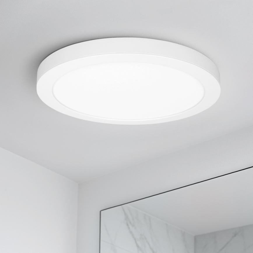 Panou LED aplicat/încastrat 2-în-1, 18 W, 230 V, 3000/4000/6000 K, Ø 22,5 cm, IP54, alb