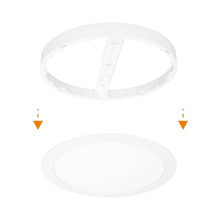 Panou LED aplicat/încastrat 2-în-1, 18 W, 230 V, 3000/4000/6000 K, Ø 22,5 cm, IP54, alb
