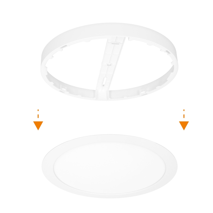 Panou LED aplicat/încastrat 2-în-1, 18 W, 230 V, 3000/4000/6000 K, Ø 22,5 cm, IP54, alb