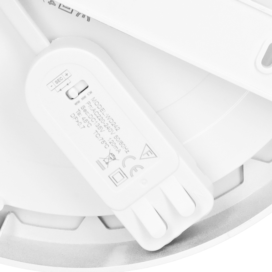 Panou LED aplicat/încastrat 2-în-1, 18 W, 230 V, 3000/4000/6000 K, Ø 22,5 cm, IP54, alb