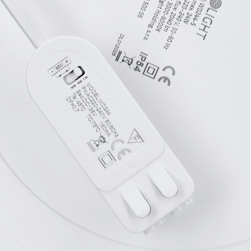 Panou LED 2 în 1, aplicat/încastrat, 24W/230V, 3000/4000/6000K, Ø 30 cm, IP54, argintiu