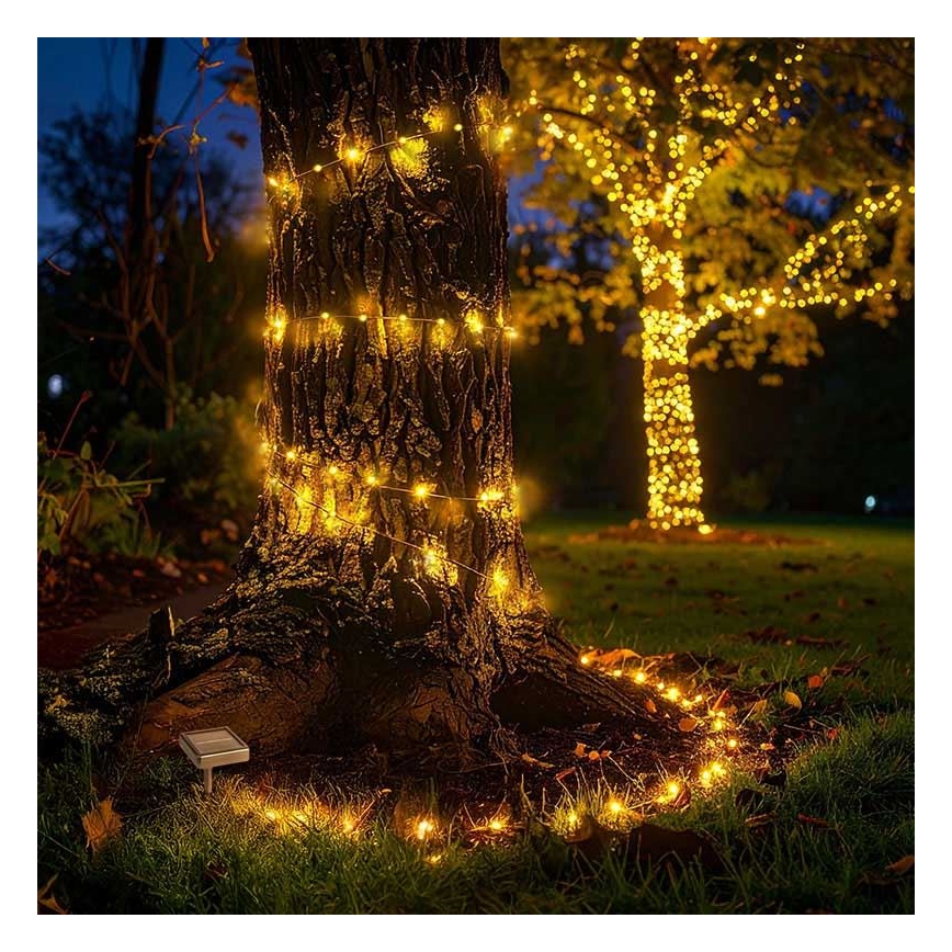 Ghirlandă decorativă solară cu LED, 3,7V, 800 mAh, 22 m