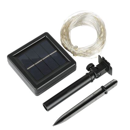Ghirlandă decorativă solară cu LED, 3,7V, 800 mAh, 22 m