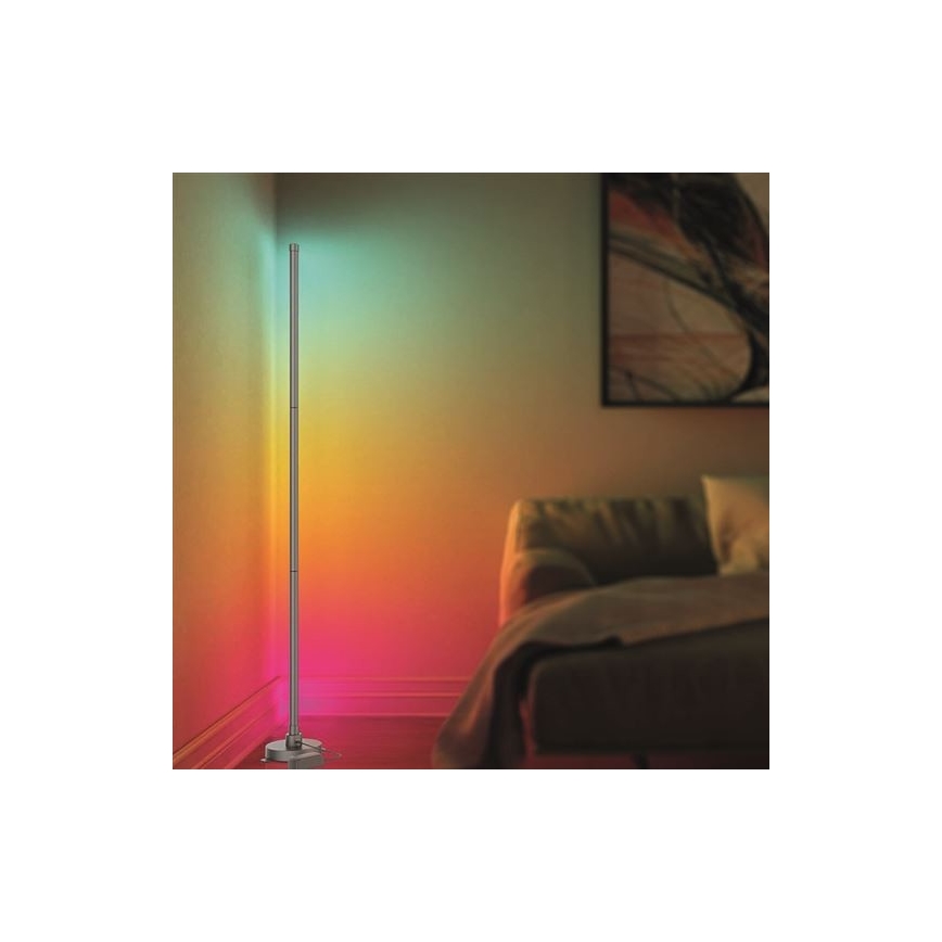 Lampă de podea RAINBOW LED RGB dimabilă, 18W, 230V, Wi‑Fi Tuya, cu telecomandă
