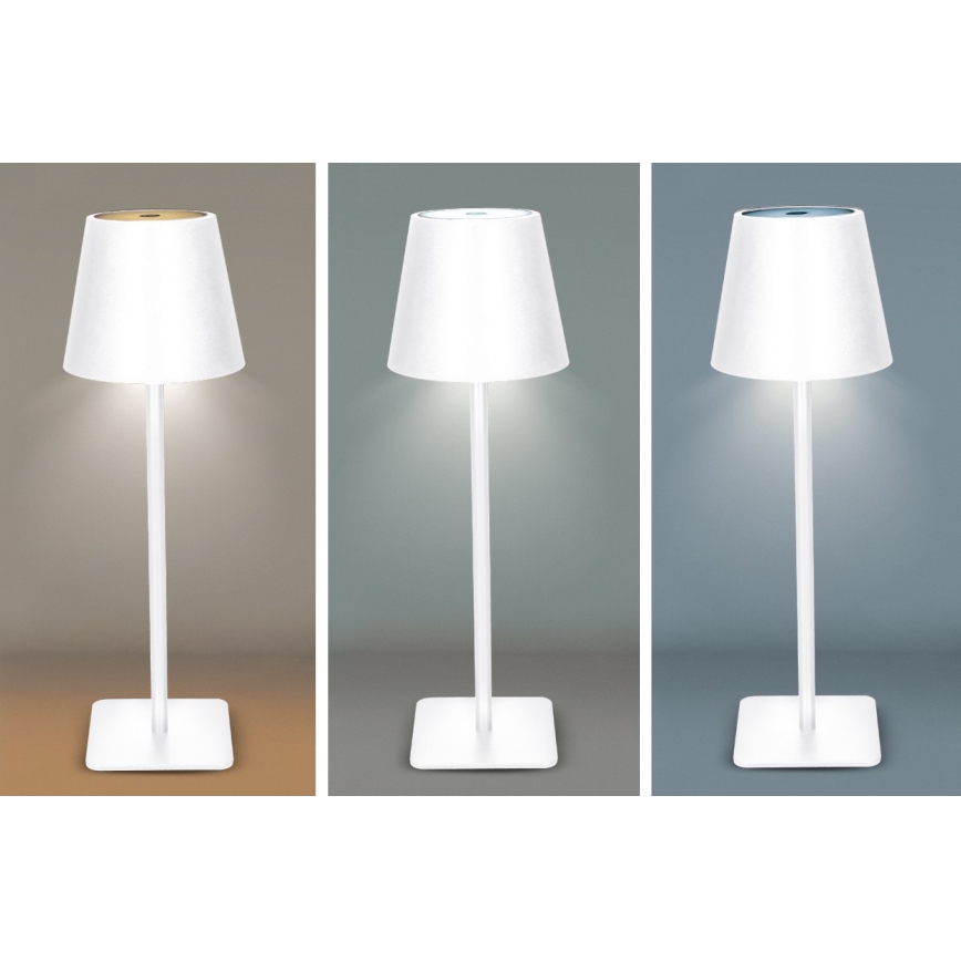 Lampă de birou LED tactilă, reîncărcabilă și reglabilă LUCCA, LED/3,7V 3000/4000/6500K 2000 mAh albă