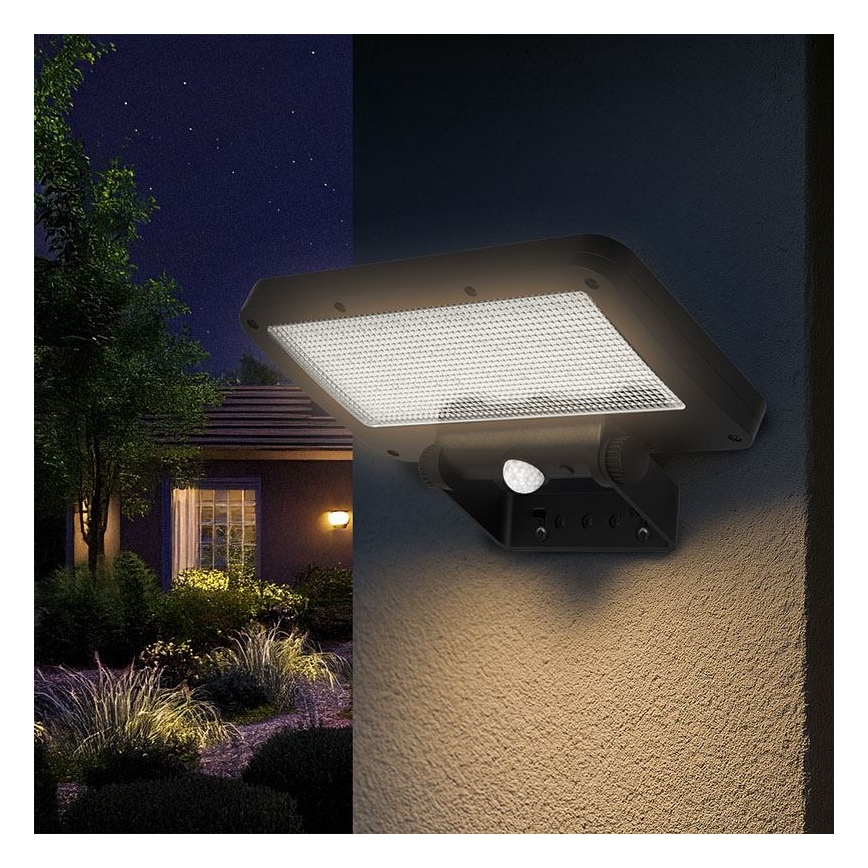 Proiector solar LED cu senzor LED/5W/3,7V 1500 mAh IP54