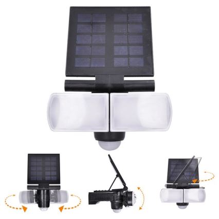 Proiector solar LED cu senzor, 2000mAh, LED/8W/3,7V, IP44