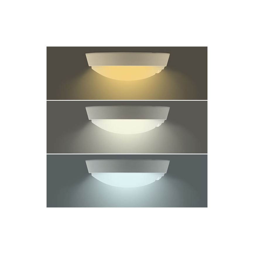 Aplică LED de exterior pentru perete, cu senzor 2-în-1, 20W, 230V, 3000/4000/6500K, IP65, Ø 22 cm