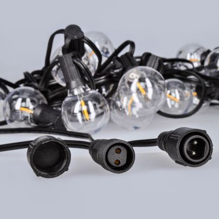 LED ghirlandă decorativă pentru exterior GIRLANDA 25xE12 20m IP44 alb cald
