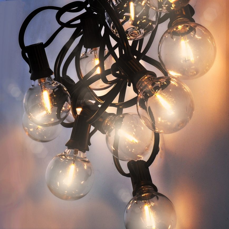 Ghirlandă LED decorativă de exterior GIRLANDA, 25 x E12, 20 m, IP44, alb cald