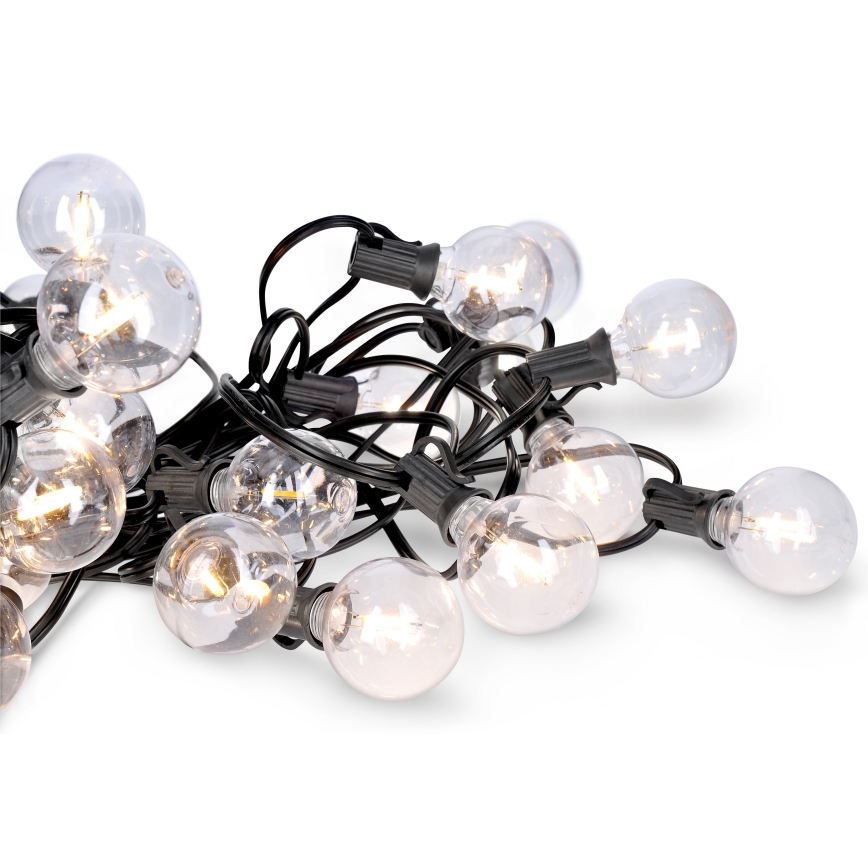 Ghirlandă LED decorativă de exterior GIRLANDA, 25 x E12, 20 m, IP44, alb cald