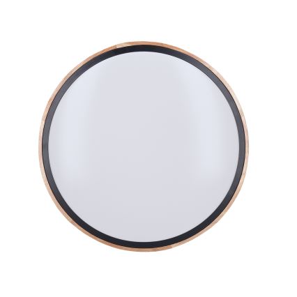 Plafonieră LED dimabilă IRON OAK, 48 W, 230 V, 3000–6500K, stejar, Ø 40 cm + telecomandă