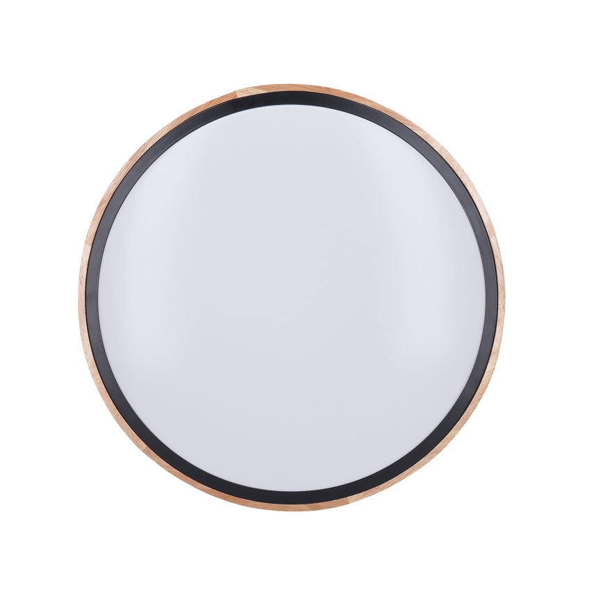 Plafonieră LED dimabilă IRON OAK, 48 W, 230 V, 3000–6500K, stejar, Ø 40 cm + telecomandă