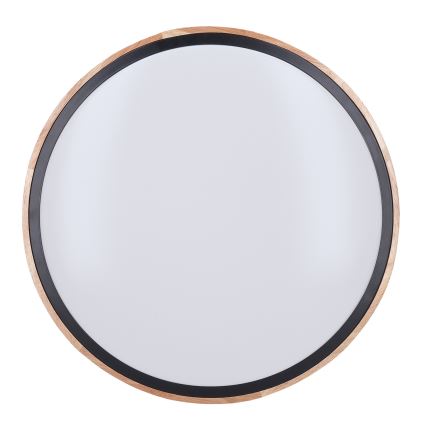 Lumină de plafon LED reglabilă IRON OAK LED/60W/230V 3000-6500K, stejar, diametru 51 cm + telecomandă