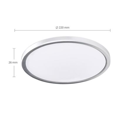 Plafonieră LED pentru baie ACATE, 18W/230V, 3000/4000/6000K, Ø 22 cm, IP54