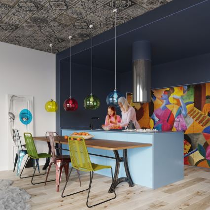 Lampă suspendată cu cablu BALL, 1xE27/15W/230V, Ø 30 cm, albă