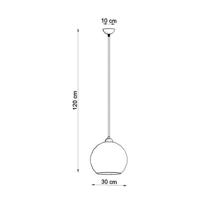 Lampă suspendată cu cablu BALL, 1xE27/15W/230V, Ø 30 cm, albă
