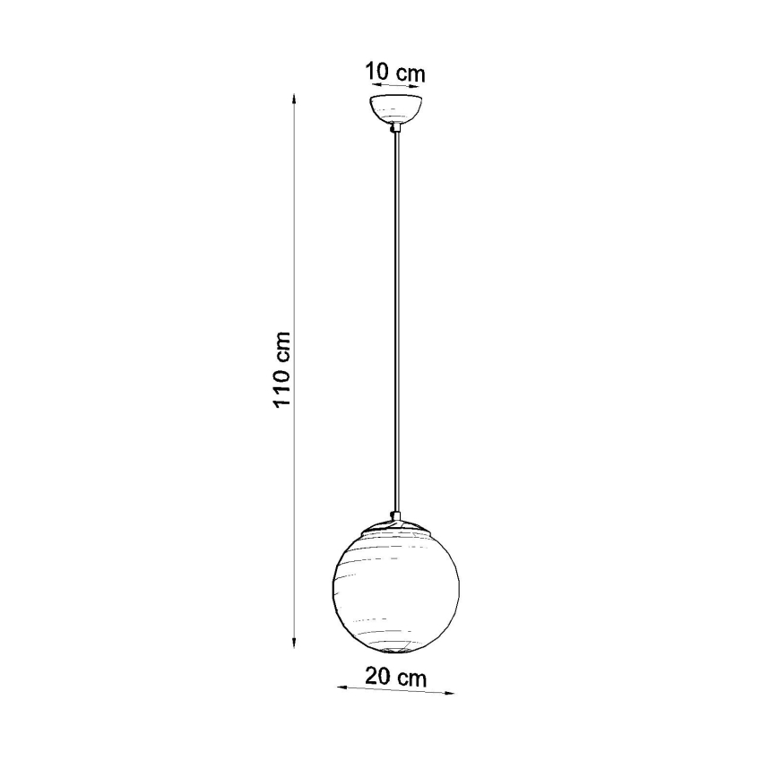 Pendul cu cablu UGO, 1xE27/15W/230V, Ø20 cm, alb/crom lucios