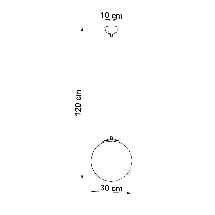 Lampă suspendată pe cablu UGO 1xE27/15W/230V, Ø 30 cm, alb/crom lucios