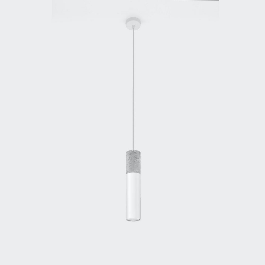 Candelabru suspendat pe cablu BORGIO 1xGU10/40W/230V beton/metal alb