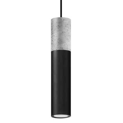 Candelabru suspendat pe cablu BORGIO 1xGU10/40W/230V beton/metal negru