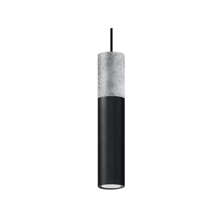 Candelabru suspendat pe cablu BORGIO 1xGU10/40W/230V beton/metal negru