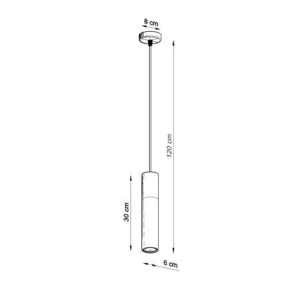 Candelabru suspendat pe cablu BORGIO 1xGU10/40W/230V beton/metal negru