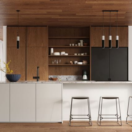 Candelabru suspendat pe cablu BORGIO 3xGU10/40W/230V beton/metal negru