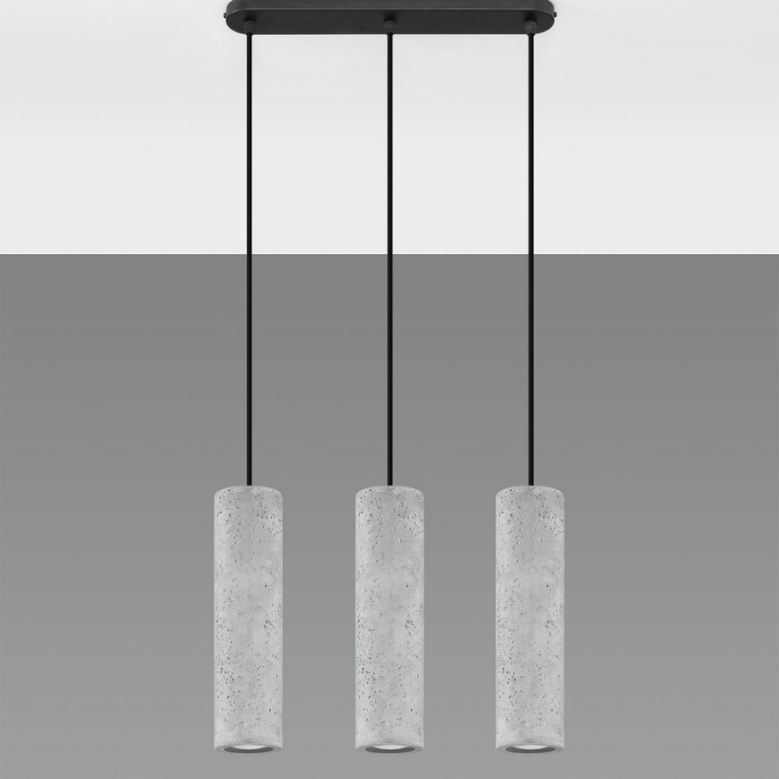 Candelabru suspendat pe cablu LUVO 3xGU10/40W/230V beton/negru