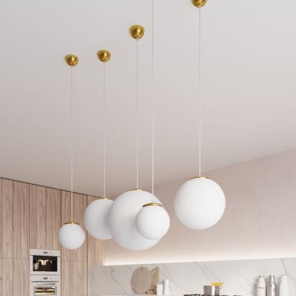 Lustră pe cablu TOYA 1xE27/60W/230V Ø 20 cm alb/auriu