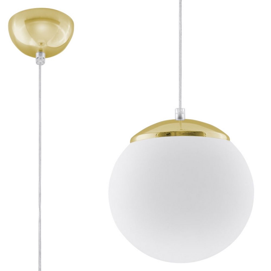 Lustră pe cablu TOYA 1xE27/60W/230V Ø 20 cm alb/auriu