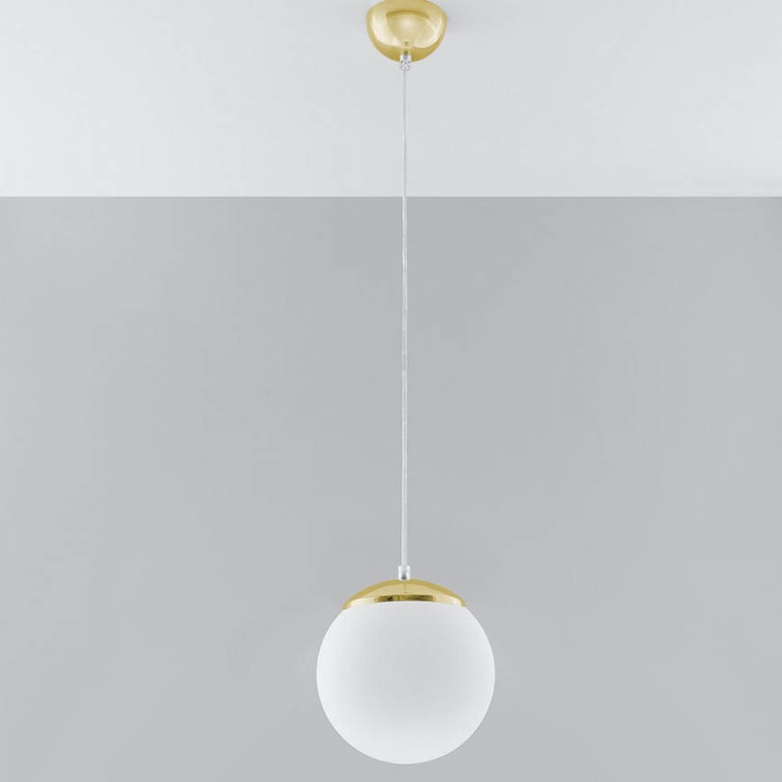 Lustră pe cablu TOYA 1xE27/60W/230V Ø 20 cm alb/auriu