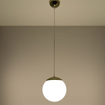 Lustră pe cablu TOYA 1xE27/60W/230V Ø 20 cm alb/auriu