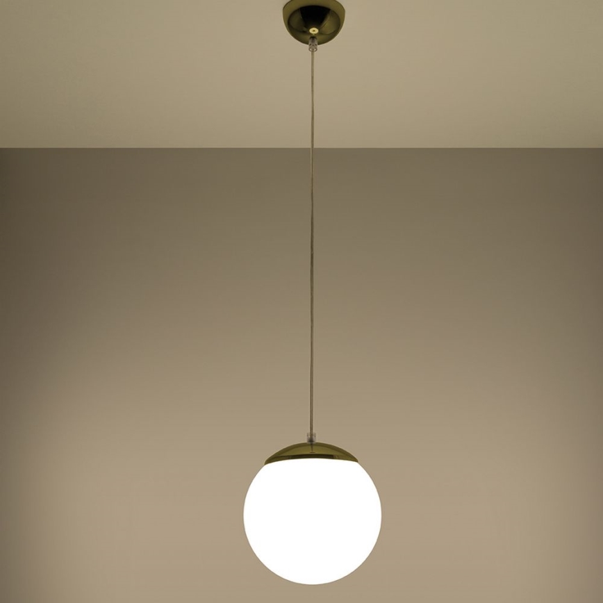 Lustră pe cablu TOYA 1xE27/60W/230V Ø 20 cm alb/auriu