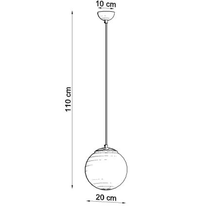 Lustră pe cablu TOYA 1xE27/60W/230V Ø 20 cm alb/auriu