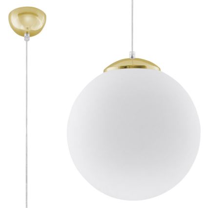 Lustră suspendată pe cablu TOYA 1xE27/60W/230V Ø 30 cm alb/auriu