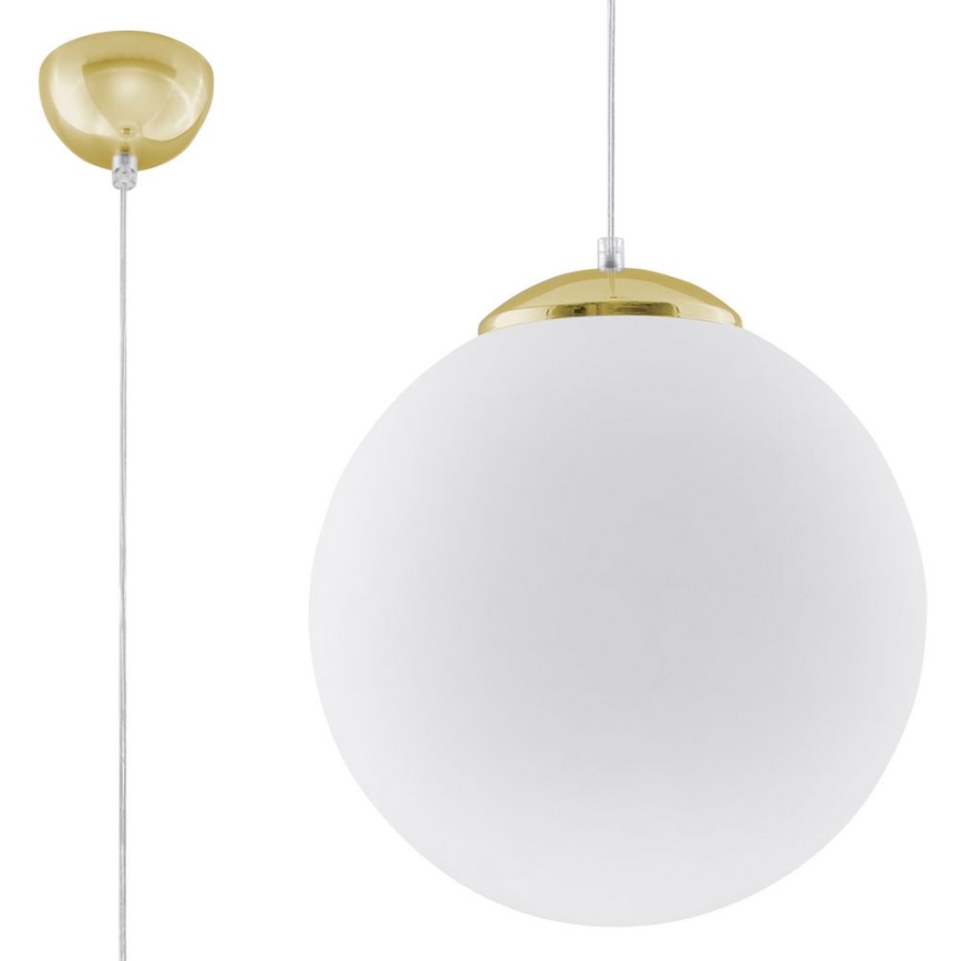 Lustră suspendată pe cablu TOYA 1xE27/60W/230V Ø 30 cm alb/auriu