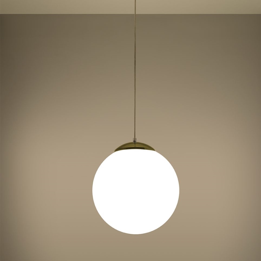 Lustră suspendată pe cablu TOYA 1xE27/60W/230V Ø 30 cm alb/auriu