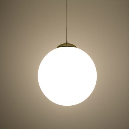 Lustră suspendată pe cablu TOYA, 1 x E27, max. 60 W, 230 V, Ø 40 cm, alb/auriu
