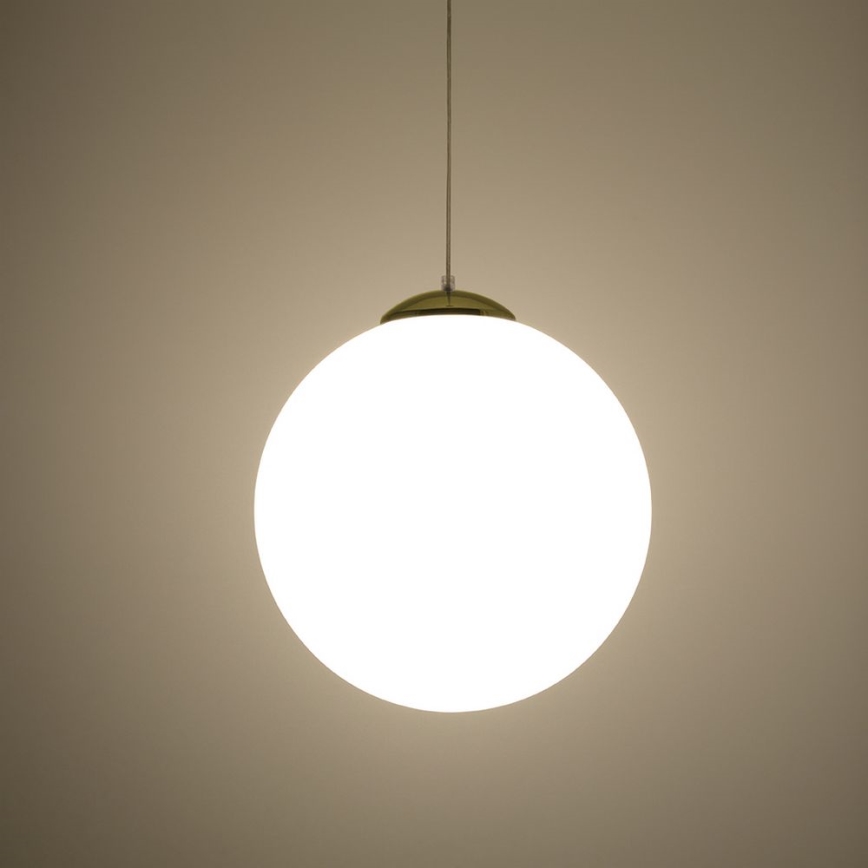 Lustră suspendată pe cablu TOYA, 1 x E27, max. 60 W, 230 V, Ø 40 cm, alb/auriu
