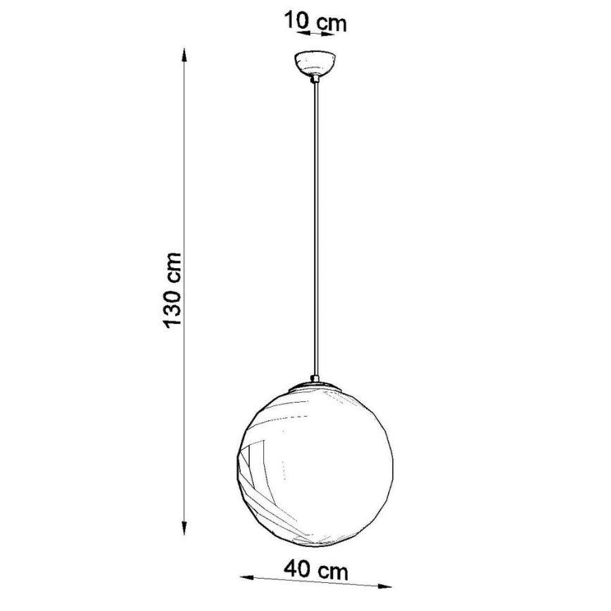 Lustră suspendată pe cablu TOYA, 1 x E27, max. 60 W, 230 V, Ø 40 cm, alb/auriu