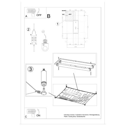 Plafonieră LED LUNA 2xG13/8,5W/230V 80x105 cm albă