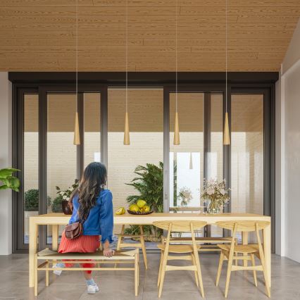 Pendul pe cablu SULA, 1x GU10/10W/230V, Ø 8 cm, bej