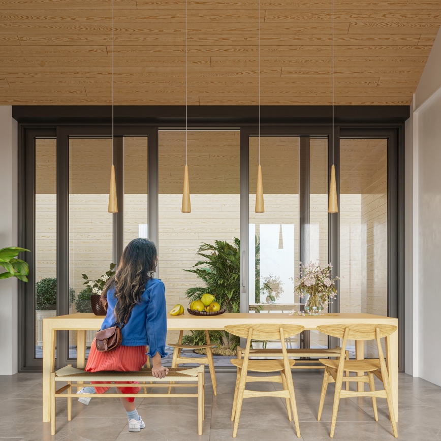 Pendul pe cablu SULA, 1x GU10/10W/230V, Ø 8 cm, bej