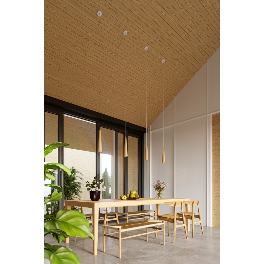 Pendul pe cablu SULA, 1x GU10/10W/230V, Ø 8 cm, bej