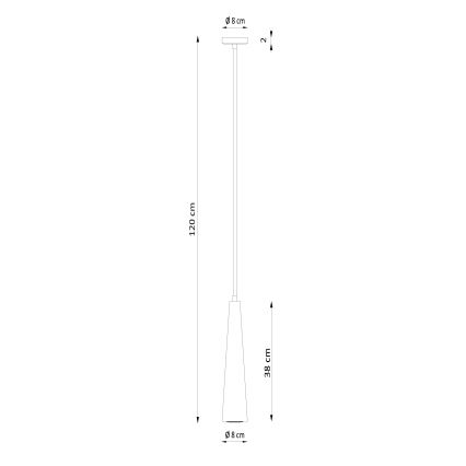Pendul pe cablu SULA, 1x GU10/10W/230V, Ø 8 cm, bej