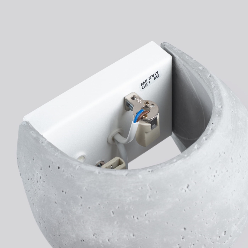 Aplica de perete GLOBE 2xG9/8W/230V beton/gri