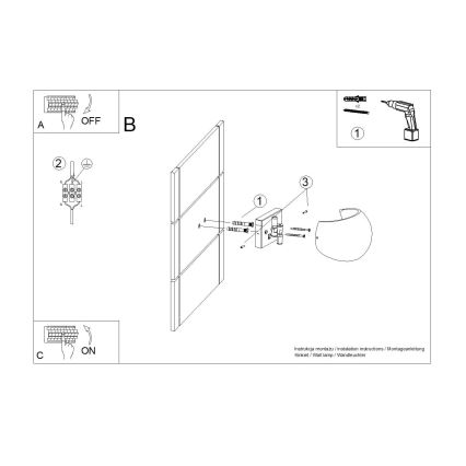Aplica de perete GLOBE 2xG9/8W/230V beton/gri